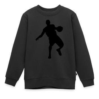Basketball Spieler Dribbling - Kinder Premium Organic Sweatshirt - Schwarz - Vorne - AI Model Kid Female (0cm)