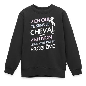 Je sens le cheval - Sweat Premium enfant bio - noir - Devant - AI Model Kid Female (0cm)