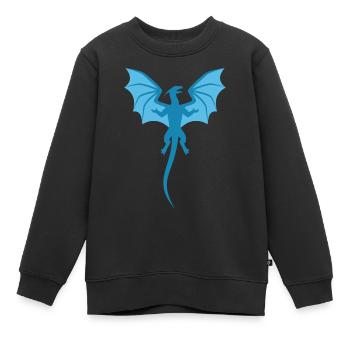 Drache Blau - Kinder Premium Organic Sweatshirt - Schwarz - Vorne - AI Model Kid Female (0cm)