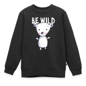 Soyez ours polaire sauvage - Ours - Ours - Teddy - Bébé - Sweat Premium enfant bio - noir - Devant - AI Model Kid Female (0cm)