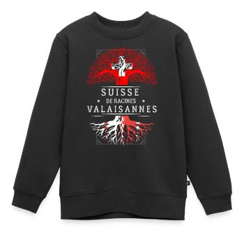 Racines Valaisannes - Sweat Premium enfant bio - noir - Devant - AI Model Kid Female (0cm)