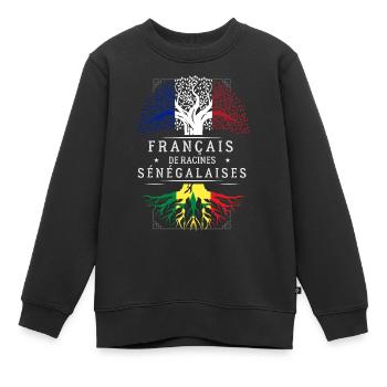 Racines Sénégalaises - Sweat Premium enfant bio - noir - Devant - AI Model Kid Female (0cm)