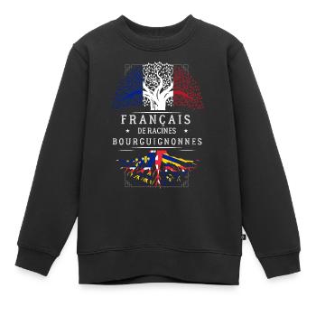Racines Bourguignonnes - Sweat Premium enfant bio - noir - Devant - AI Model Kid Female (0cm)