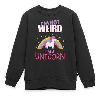Ich bin nicht komisch ich bin ein Einhorn - Kinder Premium Organic Sweatshirt - Schwarz - Vorne - AI Model Kid Female (0cm)