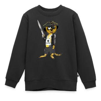 Pirate coquin - Sweat Premium enfant bio - noir - Devant - AI Model Kid Female (0cm)