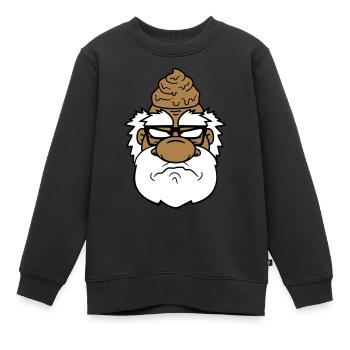 gesicht kopf scheisse kacke sauer boese veraergert - Kinder Premium Organic Sweatshirt - Schwarz - Vorne - AI Model Kid Female (0cm)