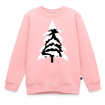 kalt schnee weihnachtsbaum tannenbaum tanne sterne - Kinder Premium Organic Sweatshirt - Rosa - Vorne - AI Model Kid Female (0cm)