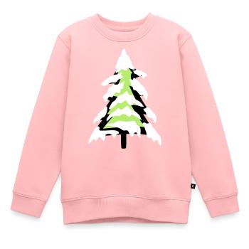schnee kalt weihnachtsbaum tannenbaum tanne sterne - Kinder Premium Organic Sweatshirt - Rosa - Vorne - AI Model Kid Female (0cm)