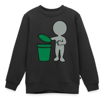 Trash homme 3c - Sweat Premium enfant bio - noir - Devant - AI Model Kid Female (0cm)