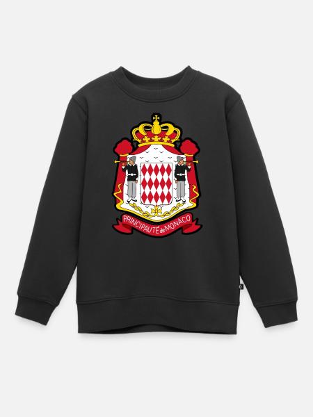 Monaco Monte Carlo Principauté Monégasques FR🇲🇨 - Kinder Premium Organic Sweatshirt - Schwarz