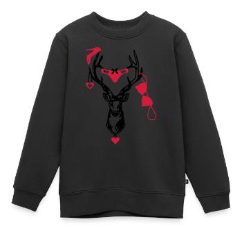 Wiesn Hirsch / / Junggesellenabschied - Kinder Premium Organic Sweatshirt - Schwarz - Vorne - AI Model Kid Female (0cm)
