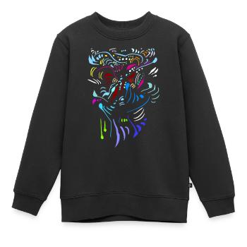 TRIBALE 30 05 - Sweat Premium enfant bio - noir - Devant - AI Model Kid Female (0cm)