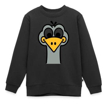 Strauß - Kinder Premium Organic Sweatshirt - Schwarz - Vorne - AI Model Kid Female (0cm)