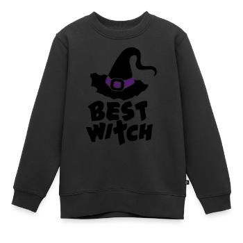 Best Witch, Hexe, Halloween, Zauberei, Magie, Fun - Kinder Premium Organic Sweatshirt - Schwarz - Vorne - AI Model Kid Female (0cm)