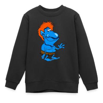troll suess winken cartoon lustig spitzohr maerche - Kinder Premium Organic Sweatshirt - Schwarz - Vorne - AI Model Kid Female (0cm)