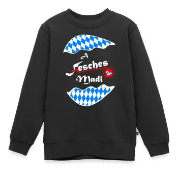  Herz Bavarian Design - Kinder Premium Organic Sweatshirt - Schwarz - Vorne - AI Model Kid Female (0cm)