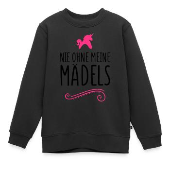 einhorn nie ohne meine maedels - Kinder Premium Organic Sweatshirt - Schwarz - Vorne - AI Model Kid Female (0cm)
