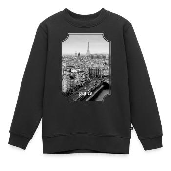 Paris - Kinder Premium Organic Sweatshirt - Schwarz - Vorne - AI Model Kid Female (0cm)
