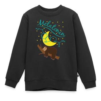 Süßes schlafendes Faultier mit Melatonin Formel - Kinder Premium Organic Sweatshirt - Schwarz - Vorne - AI Model Kid Female (0cm)