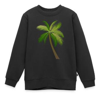 palmier arbre palmiers - Sweat Premium enfant bio - noir - Devant - AI Model Kid Female (0cm)