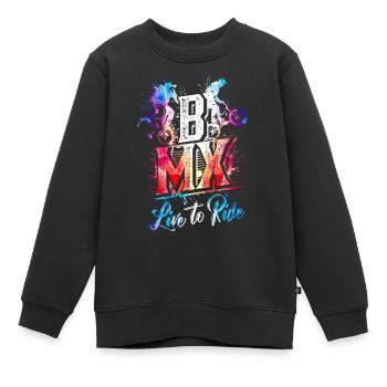 BMX - Bmx Bike - BMX Rider - Live to Ride - Sweat Premium enfant bio - noir - Devant - AI Model Kid Female (0cm)