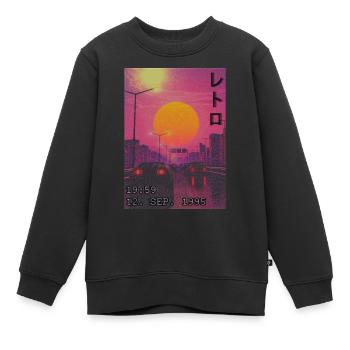 Voiture rétro Japon - Sweat Premium enfant bio - noir - Devant - AI Model Kid Female (0cm)