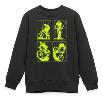 MTB | Mountainbike | Mountainbiken | Mountainbiker - Kinder Premium Organic Sweatshirt - Schwarz - Vorne - AI Model Kid Female (0cm)