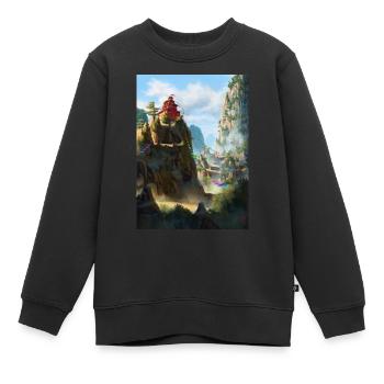 Zen Temple Mountain Geheimnis | Misty Cliff - Kinder Premium Organic Sweatshirt - Schwarz - Vorne - AI Model Kid Female (0cm)