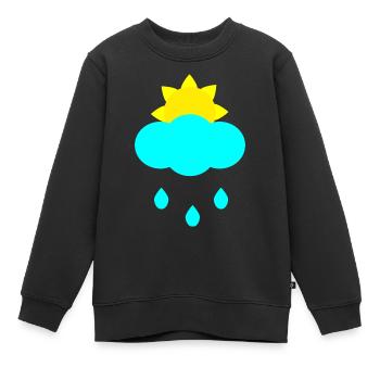 nuage de pluie solaire - Sweat Premium enfant bio - noir - Devant - AI Model Kid Female (0cm)