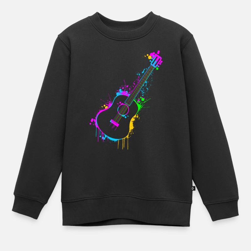Guitare - Sweat Premium enfant bio - noir