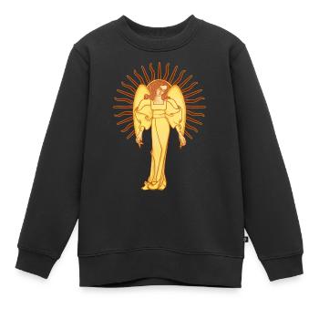 Votre ange gardien, un ange Art Nouveau - Sweat Premium enfant bio - noir - Devant - AI Model Kid Female (0cm)
