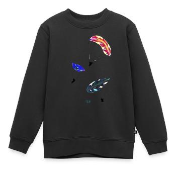 Gleitschirm paragliding Feder para - Kinder Premium Organic Sweatshirt - Schwarz - Vorne - AI Model Kid Female (0cm)