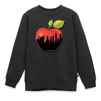 BIG APPLE NY New York cadeau de pomme - Sweat Premium enfant bio - noir - Devant - AI Model Kid Female (0cm)