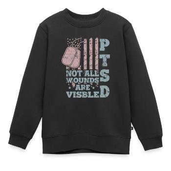 PTSD Nicht alle Wunden sind sichtbar - Kinder Premium Organic Sweatshirt - Schwarz - Vorne - AI Model Kid Female (0cm)