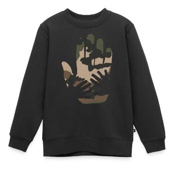 camo Hände Französisch Armee Muster - Kinder Premium Organic Sweatshirt - Schwarz - Vorne - AI Model Kid Female (0cm)