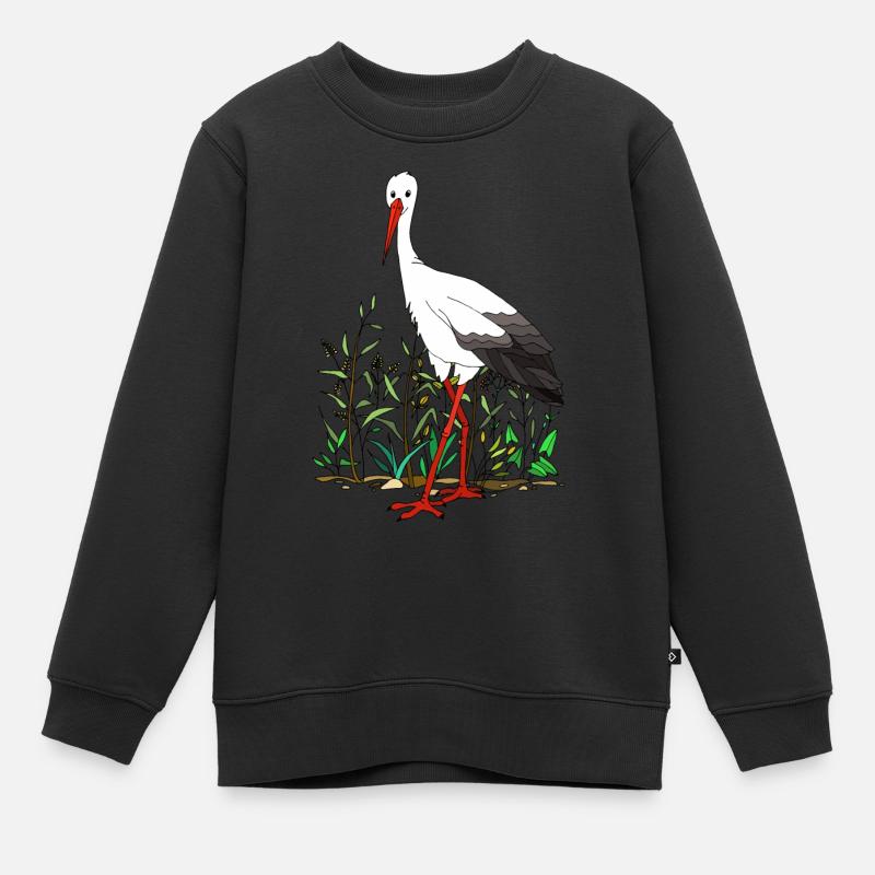 cigogne - Sweat Premium enfant bio - noir