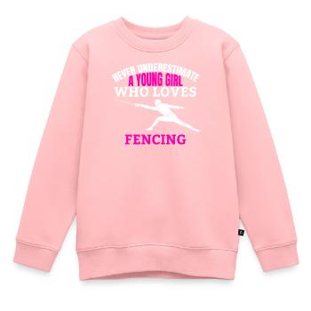Fechten Spruch Frau Mädchen Fechterin Kampfsport - Kinder Premium Organic Sweatshirt - Rosa - Vorne - AI Model Kid Female (0cm)