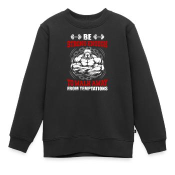 Gym fitness bodybuilders motivation de renforcement musculaire - Sweat Premium enfant bio - noir - Devant - AI Model Kid Female (0cm)