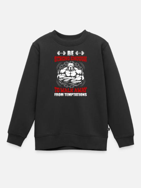 Gym fitness bodybuilders motivation de renforcement musculaire - Sweat Premium enfant bio - noir
