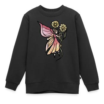 Fée daisy - Sweat Premium enfant bio - noir - Devant - AI Model Kid Female (0cm)