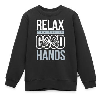 Physiothérapie - Sweat Premium enfant bio - noir - Devant - AI Model Kid Female (0cm)