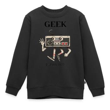 GEEK - Sweat Premium enfant bio - noir - Devant - AI Model Kid Female (0cm)