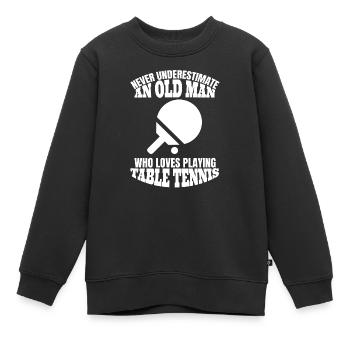 Pingpong Großvater Tischtennis Opa Spruch Outfit - Kinder Premium Organic Sweatshirt - Schwarz - Vorne - AI Model Kid Female (0cm)