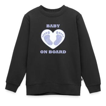 Babyfüße Kleinkind Eltern Baby on Board Schwanger - Kinder Premium Organic Sweatshirt - Schwarz - Vorne - AI Model Kid Female (0cm)