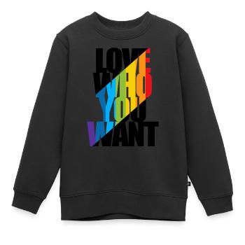 Love who you want LGBTQ Pride Month Gay - Sweat Premium enfant bio - noir - Devant - AI Model Kid Female (0cm)