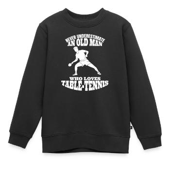 Tischtennis Pingpong Großvater Vater Spruch Outfit - Kinder Premium Organic Sweatshirt - Schwarz - Vorne - AI Model Kid Female (0cm)