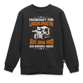 Fachkraft für Lagerlogistik Staplerfahrer bremse - Kinder Premium Organic Sweatshirt - Schwarz - Vorne - AI Model Kid Female (0cm)