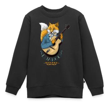 Django Fuchs - Kinder Premium Organic Sweatshirt - Schwarz - Vorne - AI Model Kid Female (0cm)