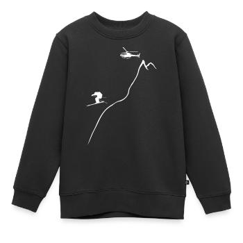 heliskiing, skifahren, freeskiing, Heliboarding - Kinder Premium Organic Sweatshirt - Schwarz - Vorne - AI Model Kid Female (0cm)