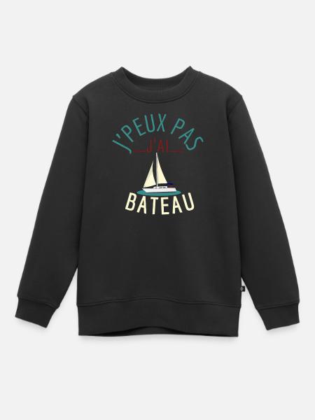 j'peux pas j'ai bateau - Sweat Premium enfant bio - noir